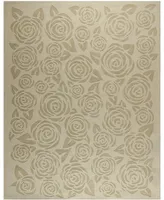 Martha Stewart Collection Block Print Rose MSR4618D Gold 9' x 12' Area Rug