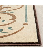 Martha Stewart Collection Scrollwork MSR4446C Creme 4' x 5'7" Area Rug