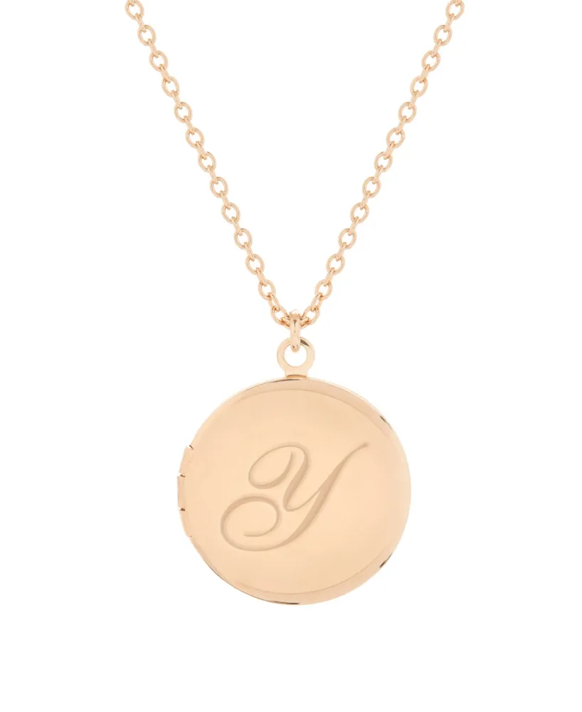 brook & york 14K Gold Plated Isla Initial Long Locket Necklace