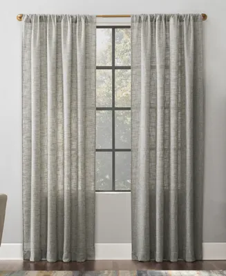 Wallis 52" x 63" Textured Linen Blend Sheer Curtain Panel