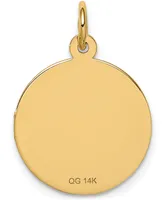 Medical Info Disc Charm Pendant in 14k Gold