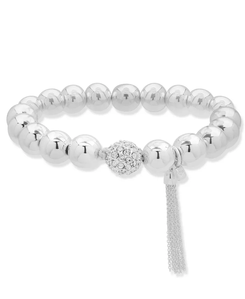 Nine West Boxed Tassel Stretch Bracelet - Silver