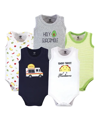 Hudson Baby Boys Cotton Sleeveless Bodysuits 5pk, Taco Truck, 18-24 Months