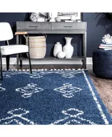 nuLoom Mackie GCDI03D Blue 5'3" x 7'7" Area Rug