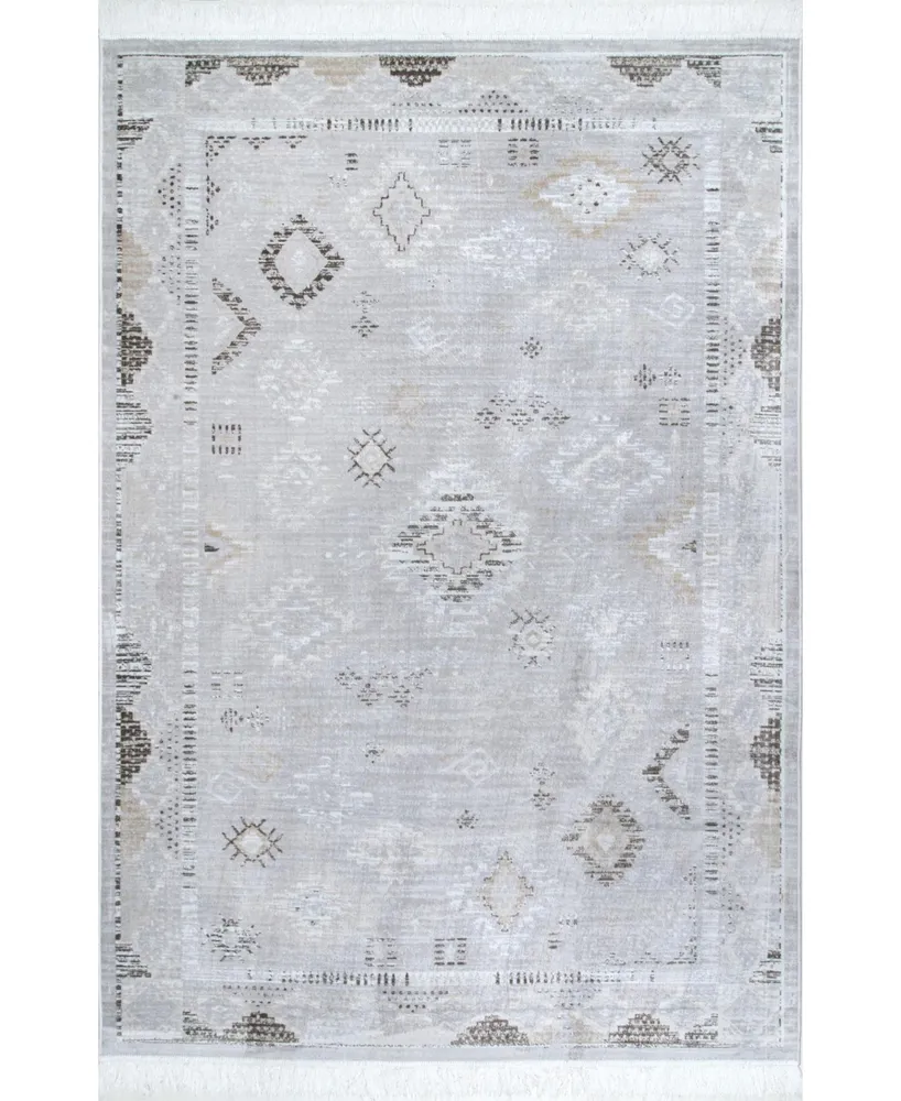 nuLoom Maida DCRS01A Silver 7'6" x 9'6" Area Rug