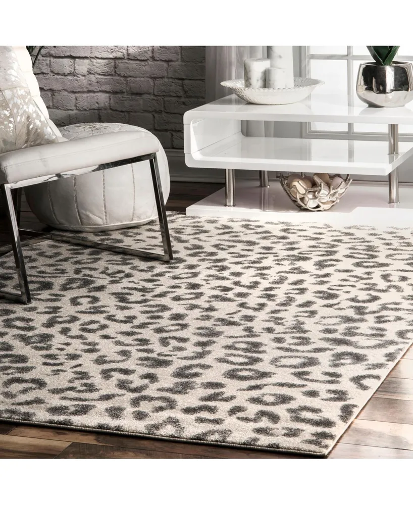 nuLoom Leopard RZBD61A Gray 5' x 8' Area Rug