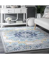 nuLoom Kiyoko RZBD59C Blue 2'6" x 6' Runner Rug