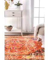 nuLoom Mackenzie KKCB10B Orange 6'7" x 9' Area Rug