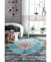 nuLoom Veronica KKCB26A Aqua 5'3" x 7'7" Area Rug