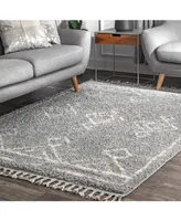 nuLoom Mackie GCDI03B Gray 5'3" x 7'7" Area Rug