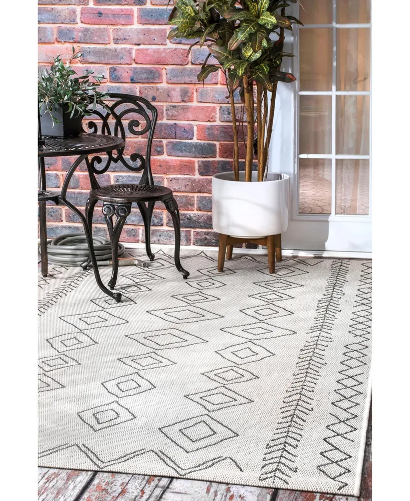 nuLoom Serna OWDN23A Ivory 3' x 4' Outdoor Area Rug