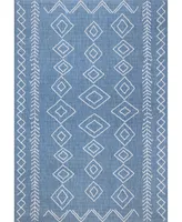 nuLoom Serna OWDN23B Blue 7'6" x 10'9" Outdoor Area Rug