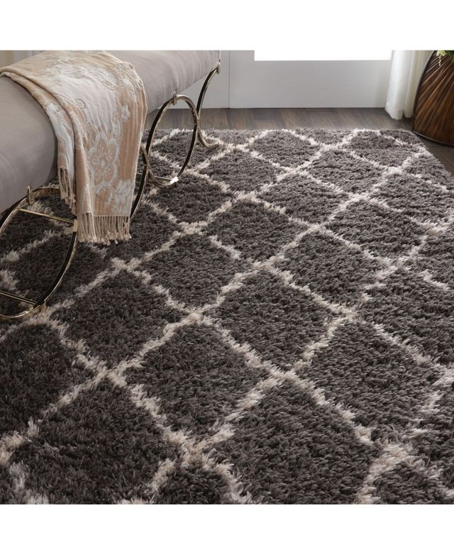 Nourison Home Luxe Shag LXS02 Charcoal 5' x 7' Area Rug