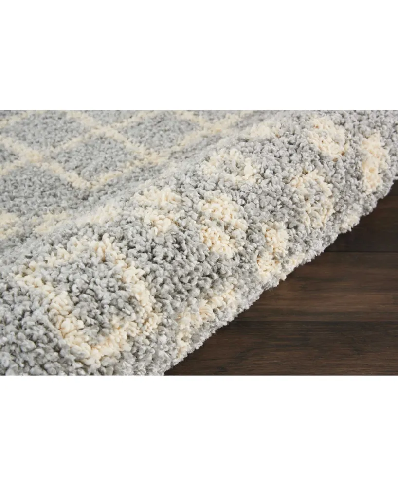 Closeout! Nourison Home Moroccan Shag MRS02 Silver 5'3" x 7'11" Area Rug