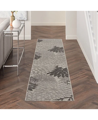 Nourison Home Aloha ALH05 Silver 2'3" x 10' Runner Rug