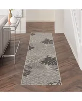 Nourison Home Aloha ALH05 Silver 2'3" x 10' Runner Rug