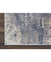 Nourison Home Rustic Textures RUS06 Gray and Beige 2'2" x 7'6" Runner Rug