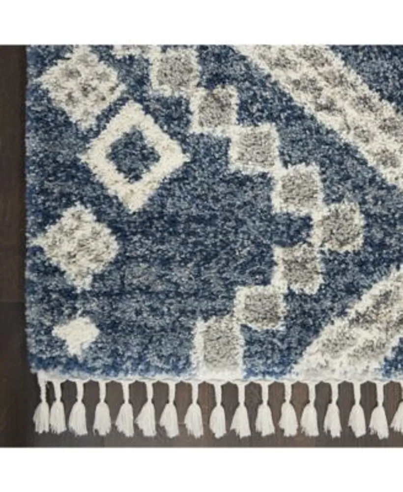 Nourison Home Oslo Shag Osl02 Denim Rug