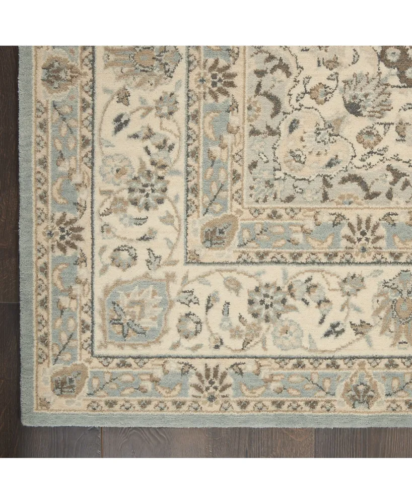 Nourison Home Living Treasures LI15 Aqua and Ivory 7'6" x 9'6" Area Rug