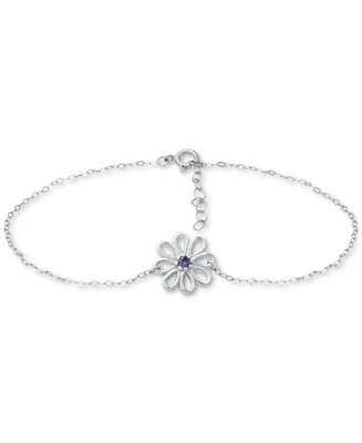 Giani Bernini Cubic Zirconia Ankle Bracelet in Sterling Silver (Also in Lab-Created Pink Sapphire), Created for Macy's