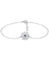 Giani Bernini Cubic Zirconia Ankle Bracelet in Sterling Silver (Also in Lab-Created Pink Sapphire), Created for Macy's