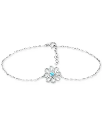 Giani Bernini Cubic Zirconia Ankle Bracelet Sterling Silver (Also Lab-Created Pink Sapphire), Created for Macy's