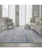 Nourison Home Symmetry SMM04 Blue and Gray 7'9" x 9'9" Area Rug