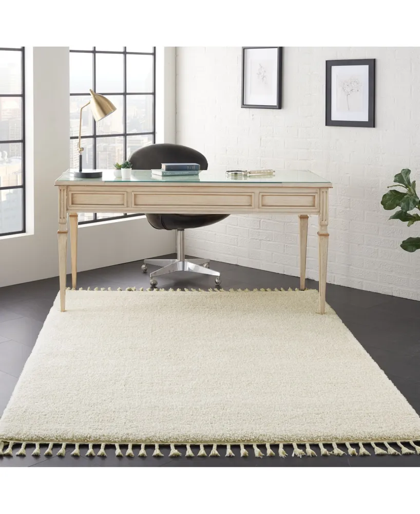 Nourison Home Serenity Shag SRS04 Ivory 5'3" x 7'10" Area Rug