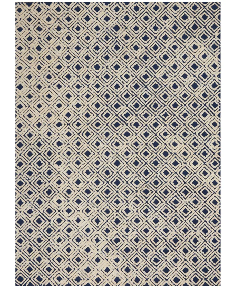 Nourison Home Deco Mod DEC02 Navy and Ivory 3'9" x 5'9" Area Rug