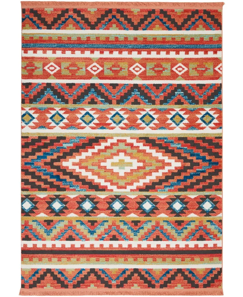 Nourison Home Navajo NAV04 Orange 3'11" x 6'2" Area Rug