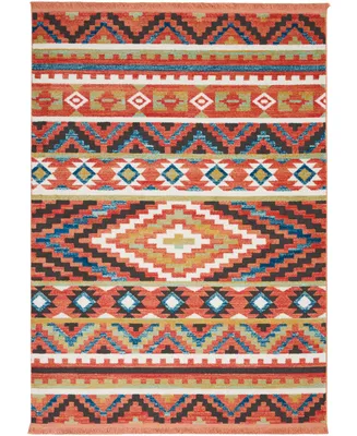 Nourison Home Navajo NAV04 Orange 3'11" x 6'2" Area Rug