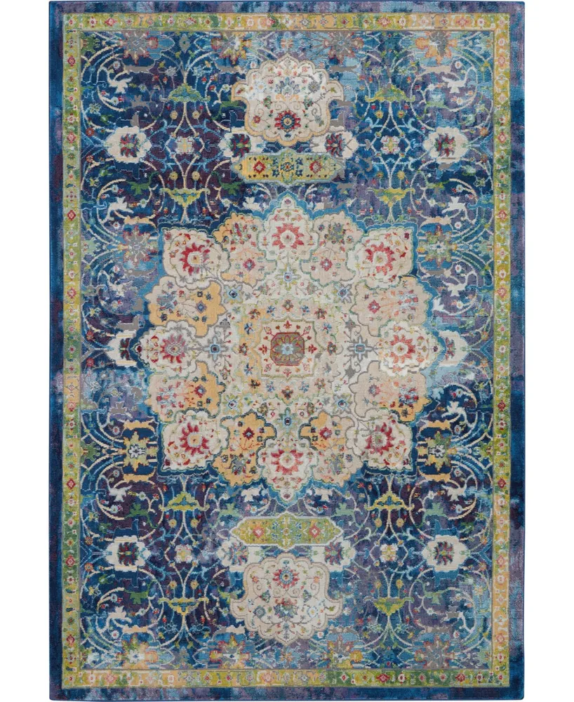 Nourison Home Ankara Global ANR03 Blue 4' x 6' Area Rug