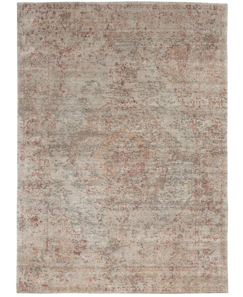 Nourison Home Lucent LCN07 Silver and Red 3'9" x 5'9" Area Rug