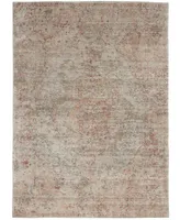 Nourison Home Lucent LCN07 Silver and Red 3'9" x 5'9" Area Rug