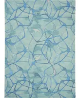 Nourison Home Symmetry SMM05 Aqua 7'9" x 9'9" Area Rug