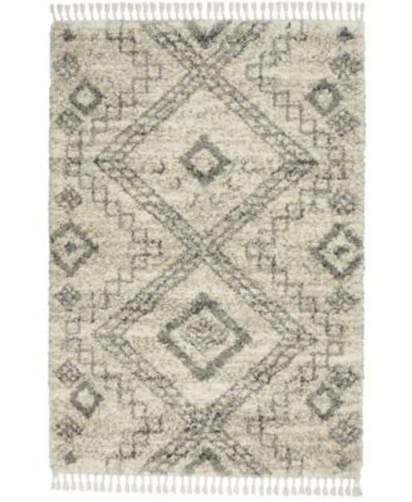 Nourison Home Oslo Shag Osl02 Ivory Gray Rug