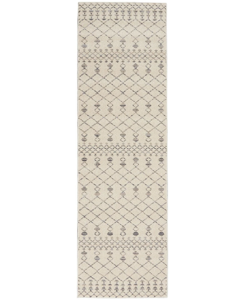 Nourison Home Palermo PMR03 Beige and Gray 2'2" x 7'6" Runner Rug