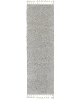 Nourison Home Serenity Shag SRS04 Silver 2'2" x 8'1" Runner Rug