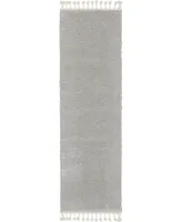 Nourison Home Serenity Shag SRS04 Silver 2'2" x 8'1" Runner Rug