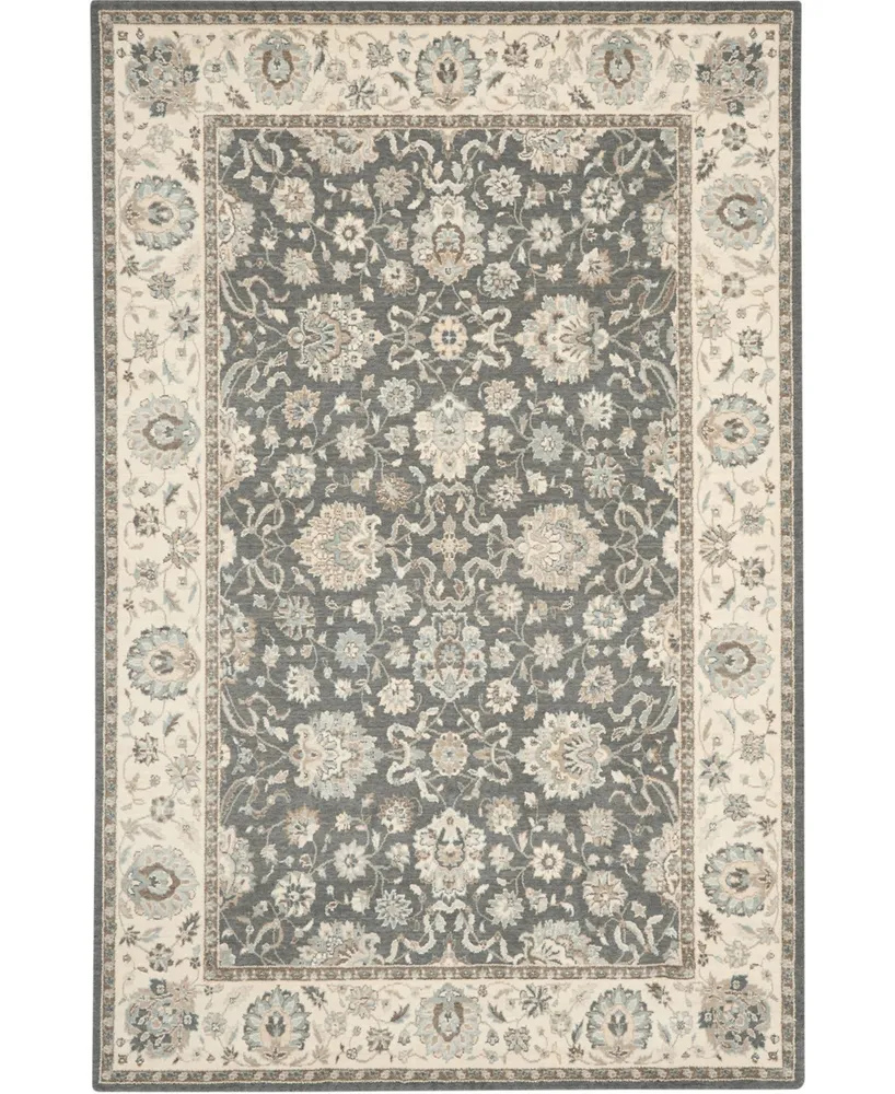 Nourison Home Living Treasures LI16 Gray and Ivory 3'6" x 5'6" Area Rug