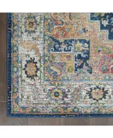 Nourison Home Ankara Global ANR11 Blue and Multi 4' x 6' Area Rug