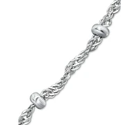 Giani Bernini Sterling Silver Bracelet, 7-1/4" Singapore Small Beaded Chain