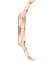 Anne Klein Women's Rose Gold-Tone & Pink Marble Acrylic Bracelet Watch 37mm