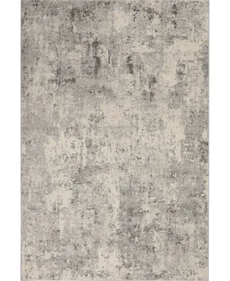 Nourison Home Rustic Textures RUS07 Gray and Beige 5'3" x 7'3" Area Rug