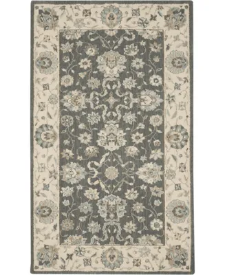 Nourison Home Living Treasures LI16 Gray and Ivory 2'6" x 4'3" Area Rug