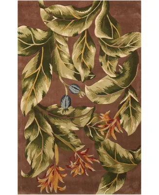 Nourison Home Tropics TS02 Brown 3'6" x 5'6" Area Rug