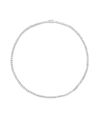 Cubic Zirconia Tennis Necklace In Silver Plate or Gold Plate