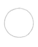 Cubic Zirconia Tennis Necklace In Silver Plate or Gold Plate