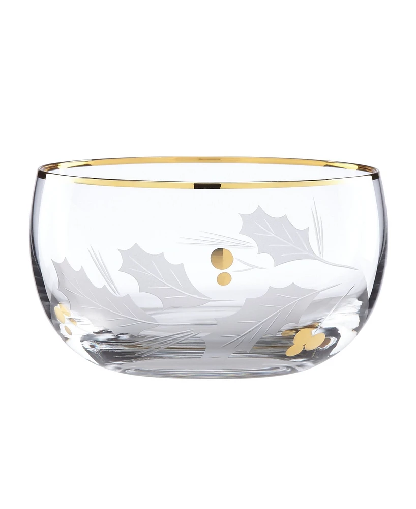Lenox Holiday Gold Glass Nut Bowl