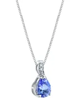 Tanzanite (3/4 ct. t.w.) & Diamond Accent 18" Pendant Necklace in 14k White Gold